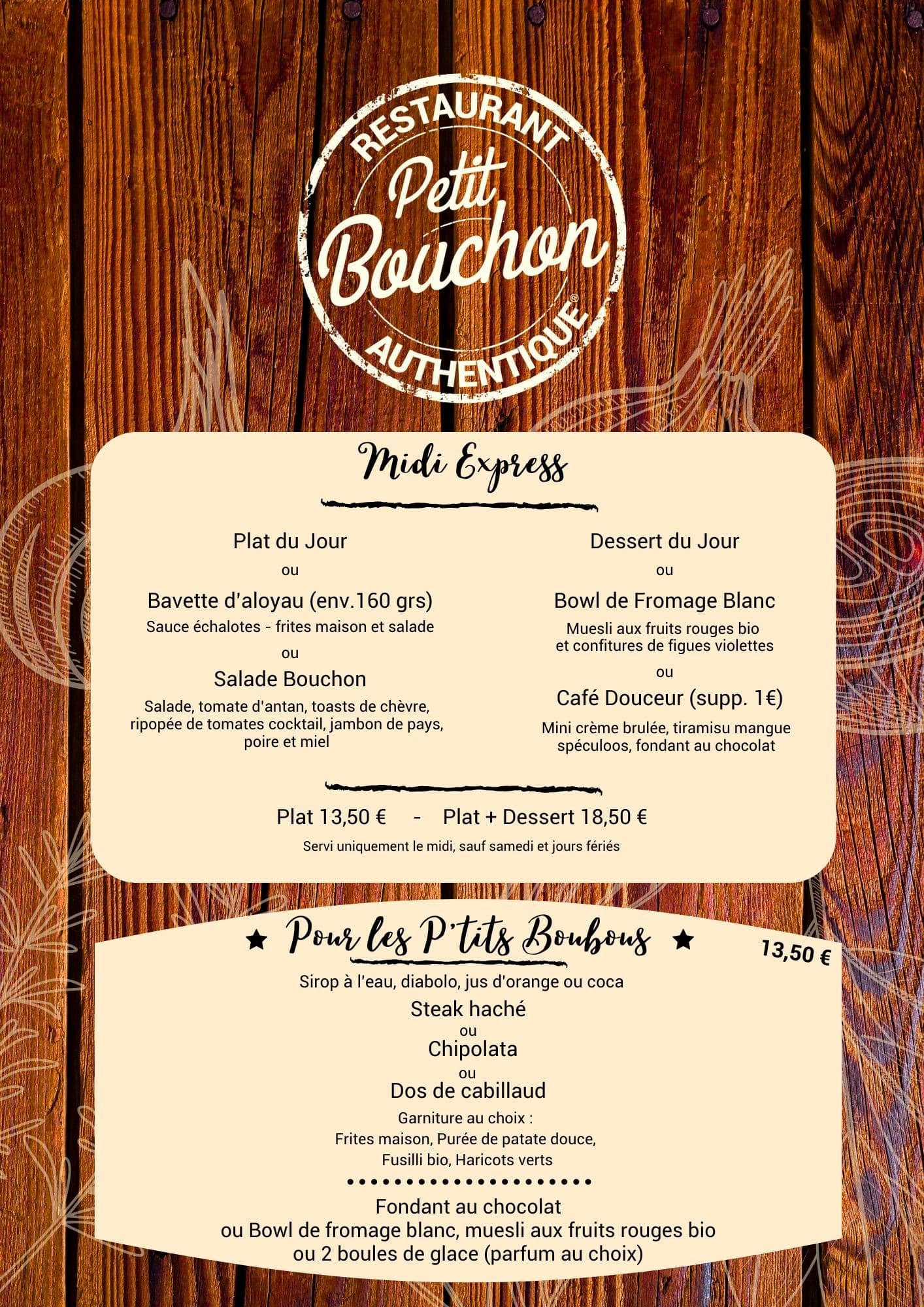 Le Menu - Petit Bouchon Authentique